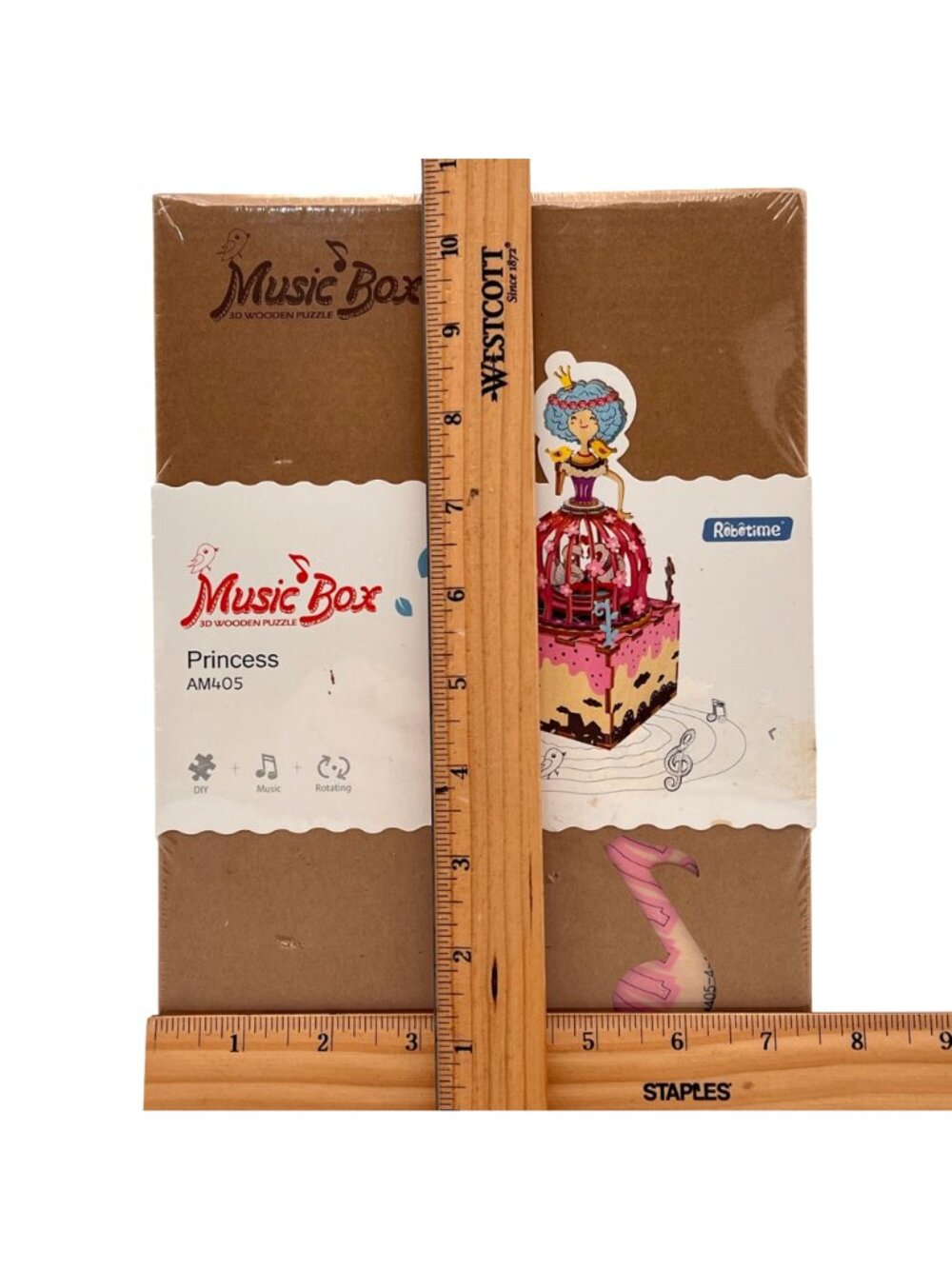Music Box 3D Wooden Puzzle Princess AM405 DIY Rotating Model With Swan Lake Tune - Picture 10 of 11